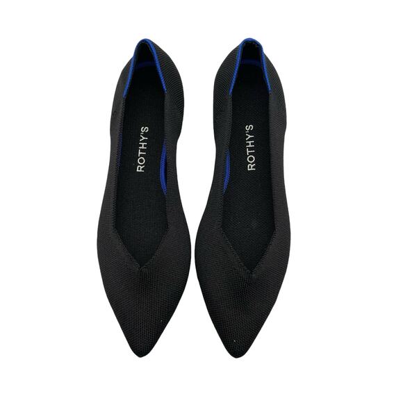 Rothy’s The Point Black Solid Flat Slip On Shoes Size 11 - Picture 2 of 9